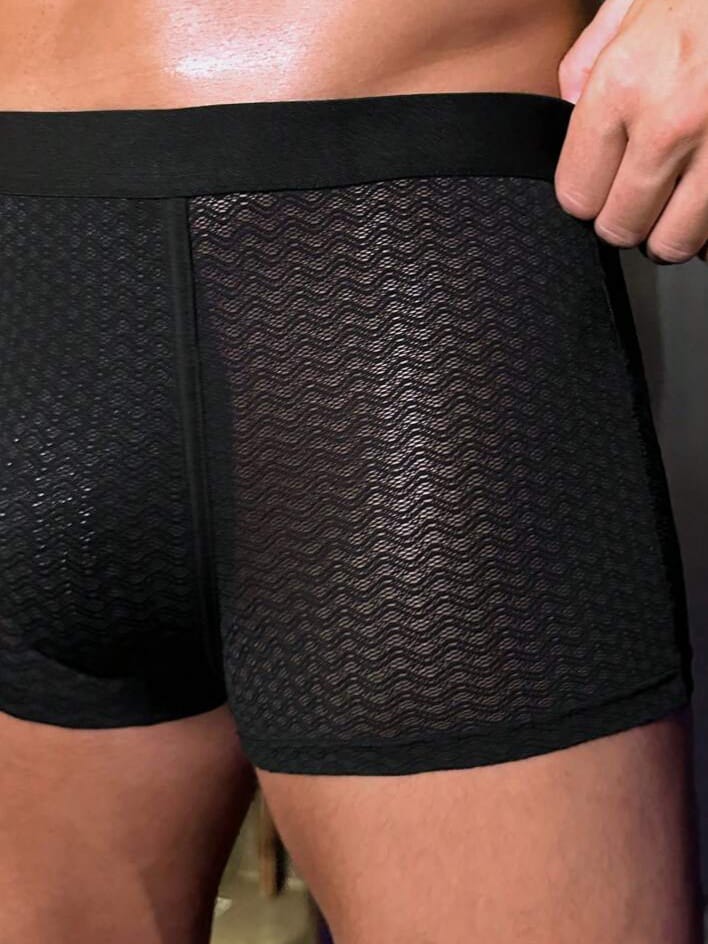MAD-MEN Men's Textured Solid Color Brief Sexy Underwear